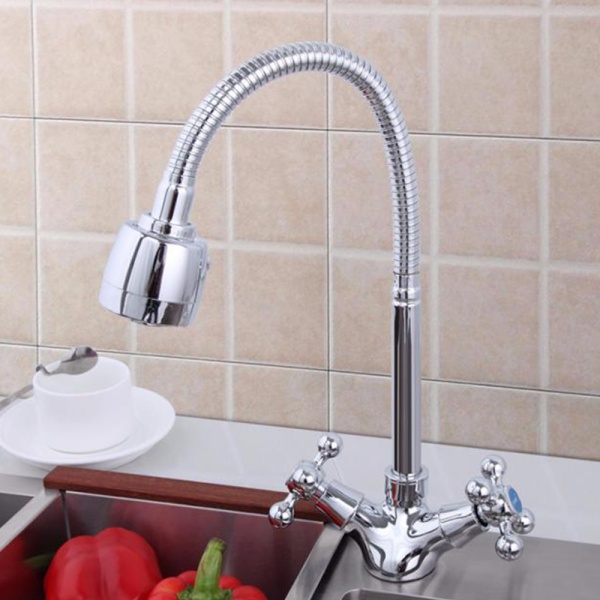 Смеситель для кухни с гибким изливом и режимом душ FRAP F4319, хром