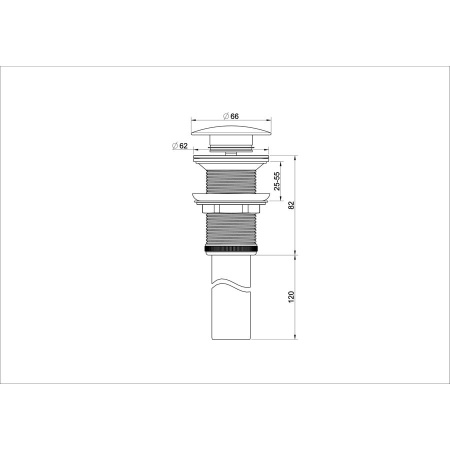Донный клапан для раковины WONZON & WOGHAND, Черный матовый (WW-88SS04-MB)