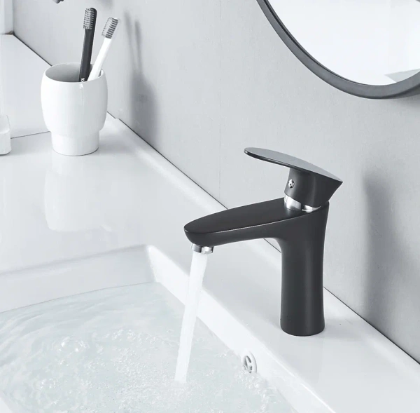 Смеситель для раковины Shevanik S9801H, черный/хром