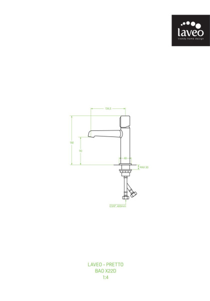Смеситель для раковины Laveo Pretto BAO_022D хром