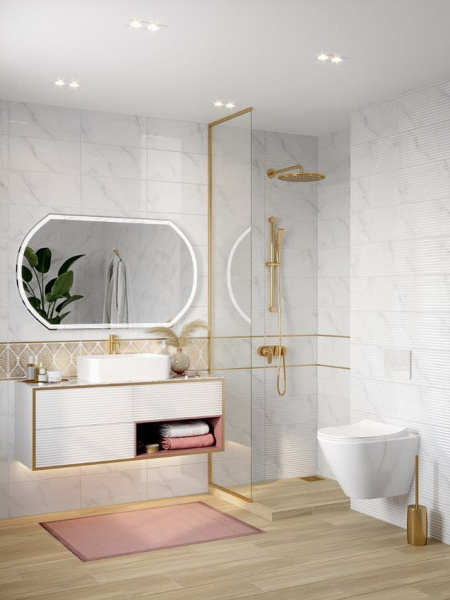 Зеркало Cersanit LED 090 design 120x70 с подсветкой с антизапотеванием овальное Ecom, KN-LU-LED090*120-d-Os