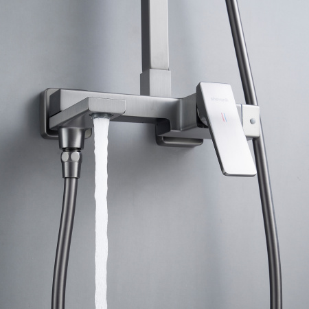 Душевая система Shevanik S4636T, оружейная сталь