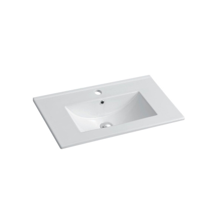 Тумба Vincea Mia Slim 700 подвесная, 2 выкатных ящика soft close, V.Oak с умывальником VBS-13970S1 керамическая, цвет белый