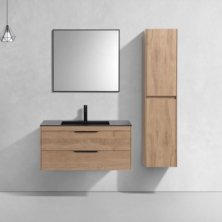 Тумба под раковину Vincea Chiara 2D 1000 подвесная, 2 выкатных ящика soft-close, N.Oak
