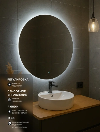 Зеркало EMZE Led D100 (c подсветкой)