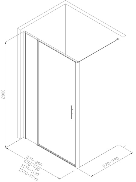 Душевой уголок Allen Brau Priority 90x100 3.31025.00 + 3.31046.00 хром
