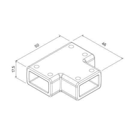 Коннектор каркаса душевой перегородки IDDIS Slide Walk In черный SLI1BS0i23