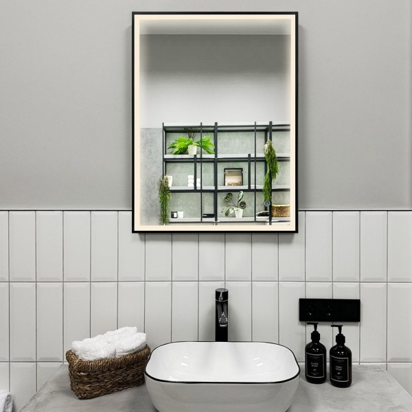Зеркало RoxenBath Sigma (60x80) в черной алюминиевой раме