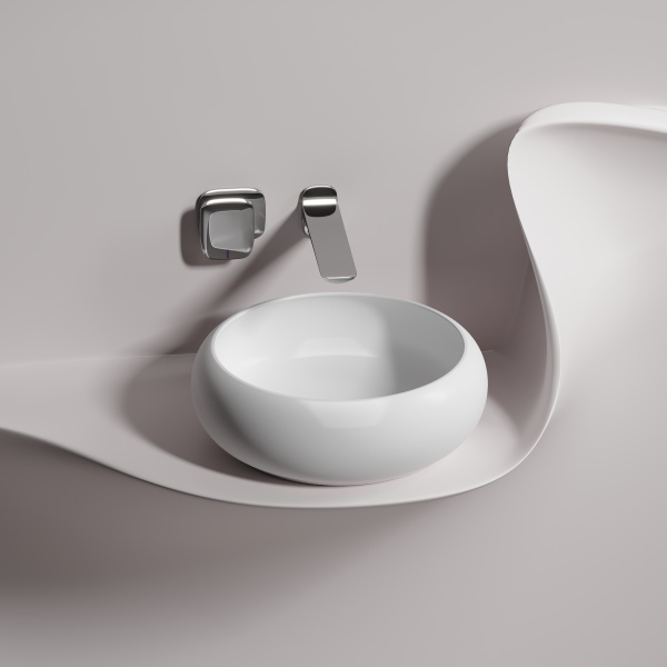 Умывальник Ceramicanova чаша накладная круглая (цвет Капучино Матовый) Element 360x360x120мм