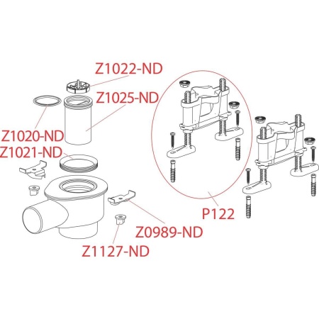 Сифон Alcaplast DN50 и комплект регулируемых ног, APZ-S12