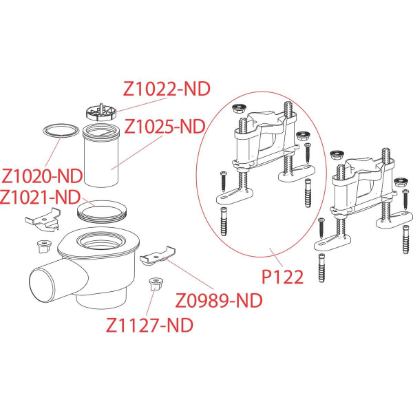 Сифон Alcaplast DN50 и комплект регулируемых ног, APZ-S12