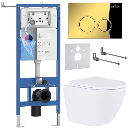 Комплект 6 в 1 RoxenBath StounFix Dual Fresh 968010 (состоит из: 710200, Santi 410260G, 530185-01)