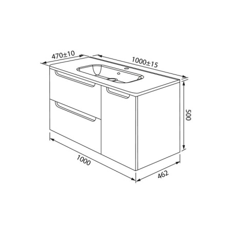 Тумба с раковиной IDDIS Edifice 100 подвесная белая EDI10W1i95K