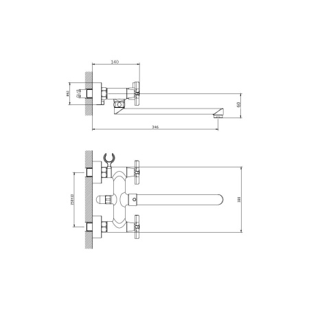 Смеситель для ванны с длинным поворотным изливом RUSH Melville MV1135-51