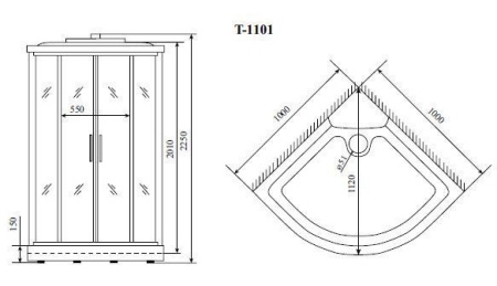 Душевая кабина Timo Comfort T-8801 Clean Glass 100x100x220