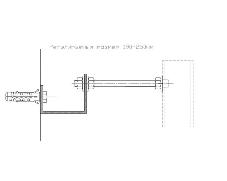 Комплект крепления Aquatek KKI-0000001 для инсталляций к стене 190-250 мм
