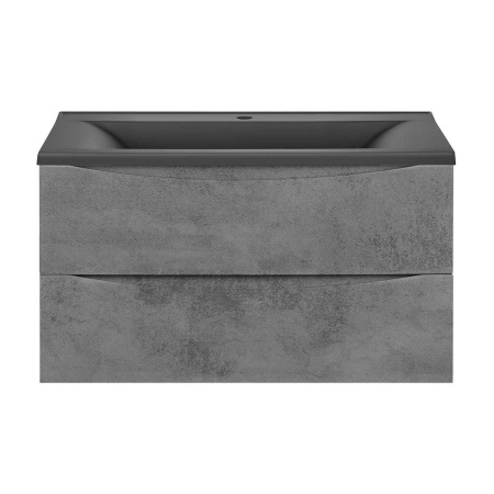 Тумба Vincea Mia 900 подвесная, 2 выкатных ящика soft close, Beton с умывальником VCB-3M900G из кварцевого камня, цвет серый