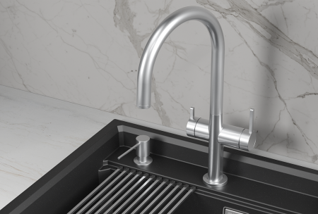 Смеситель для кухни Granula Kitchen Space 8274 нержавеющая сталь, подключение к фильтру
