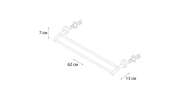 Полотенцедержатель трубчатый 2-ой Fixsen Europa FX-21802
