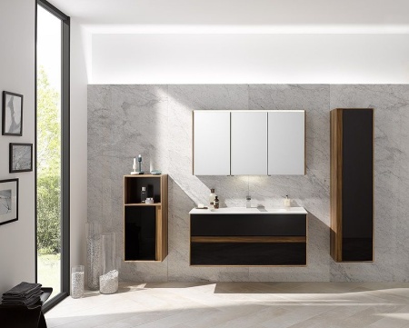 Шкаф-пенал для ванной VitrA Metropole 40 58203 сливовое дерево/черный