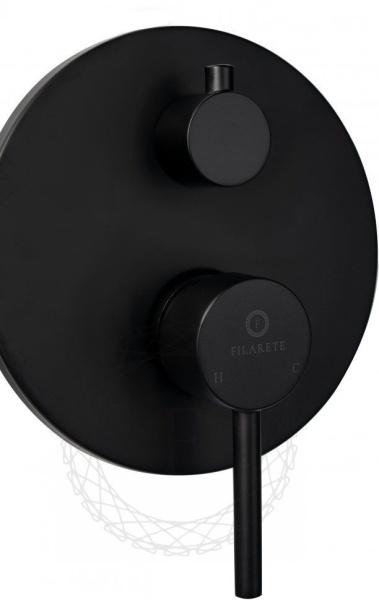 Душевая система скрытого монтажа FILARETE Roun FL1023 (Черный матовый)