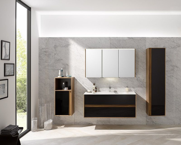 Шкаф-пенал для ванной VitrA Metropole 40 58203 сливовое дерево/черный