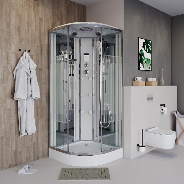 Душевая кабина Niagara Ultra NG-702-01 100х100х220, низкий поддон 16 см, стекло прозрачное с рисунком