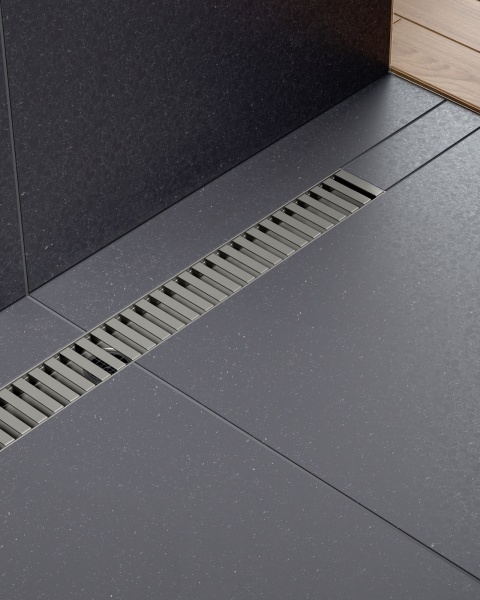 Душевой лоток TIMO Drain System 800 с вставкой "lines", Черное золото