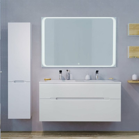Тумба под раковину Jorno Modul 120 Mоl.01.122/P/W белый глянец