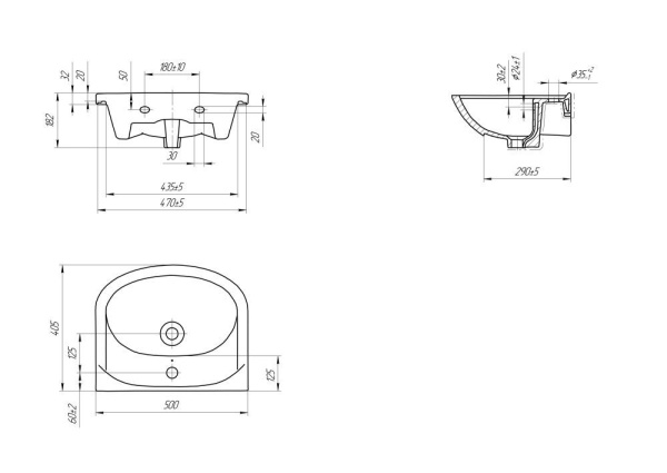Раковина мебельная Cersanit ERICA 50, S-UM-ERI50/1-w