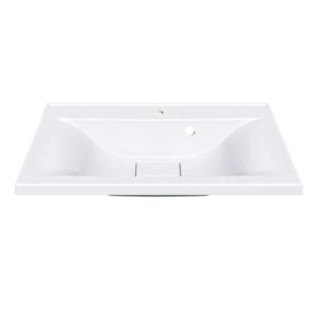 Тумба Vincea Mia 650 подвесная, 2 выкатных ящика soft close, Beton с умывальником VCB-3M650W из искусственного камня, цвет белый