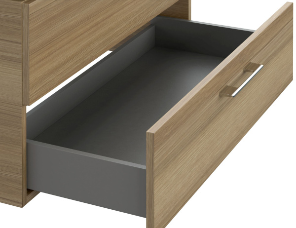 Тумба с умывальником подвесная Cersanit LARA 80 с COMO 80 орех, 63416 + S-UM-COM80/1-w