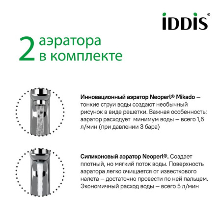 Смеситель для умывальника IDDIS Slide с кнопочным управлением SLISBBTi01