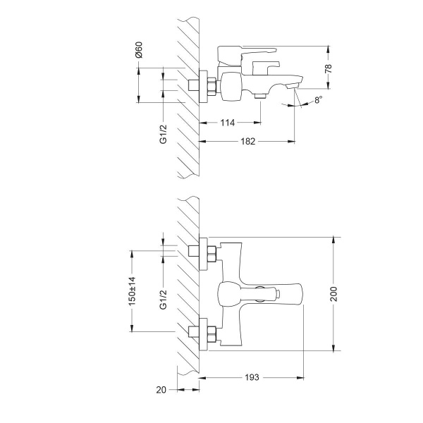 Смеситель Lemark Evitta LM0514C для ванны