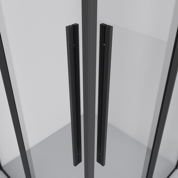 Душевое ограждение  Niagara Nova  NG-6822-34BLACK (80*80*195) квадрат, двери раздвижные