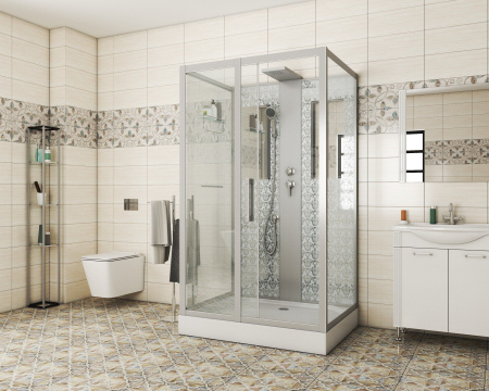 Душевая кабина Niagara Luxe NG-7711WBK 90x120х210, низкий поддон, стенки белые, без крыши