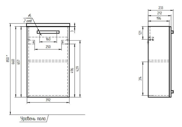 Тумба с умывальником напольная Cersanit MELAR 40 с COMO 40 белый, B-SU-MEL-CM40 + S-UM-COM40/1-w