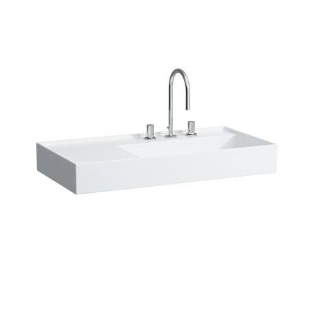 Подвесная раковина Kartell by laufen 90х46х12 см, отверстие для смесителя, без перелива, SaphirKeramik 8.1033.9.000.111.1