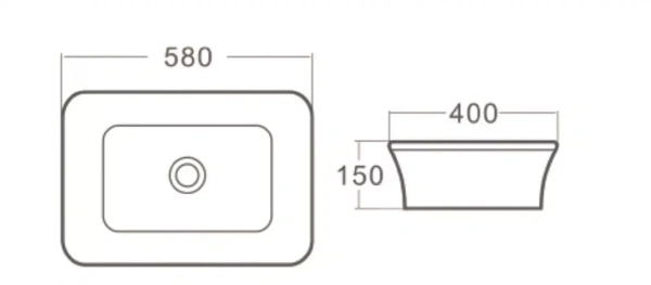 Раковина керамическая (врезная сверху)  SantiLine SL-2105