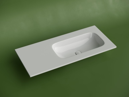 Раковина накладная Ceramicanova Грация (Grace) чаша справа без отв под смеситель 1010x457x137 белый CN7015wx