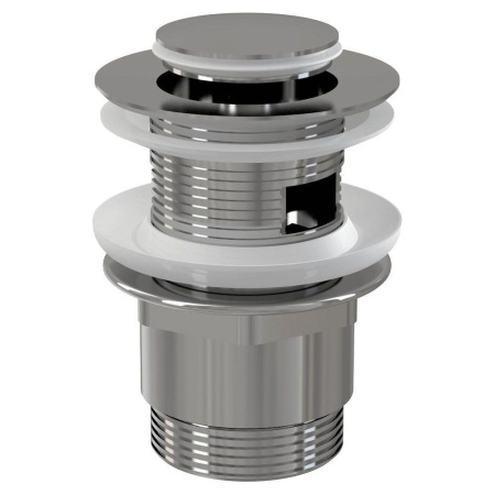 Водослив для умывальника Alcaplast click/clack 5/4", цельнометаллический с малой заглушкой, A39