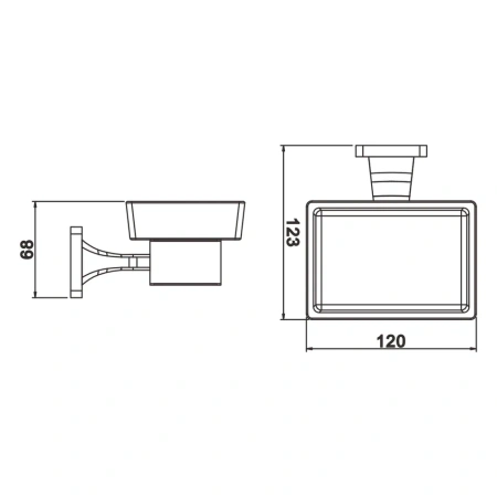 Мыльница Rose RG1503H, черный
