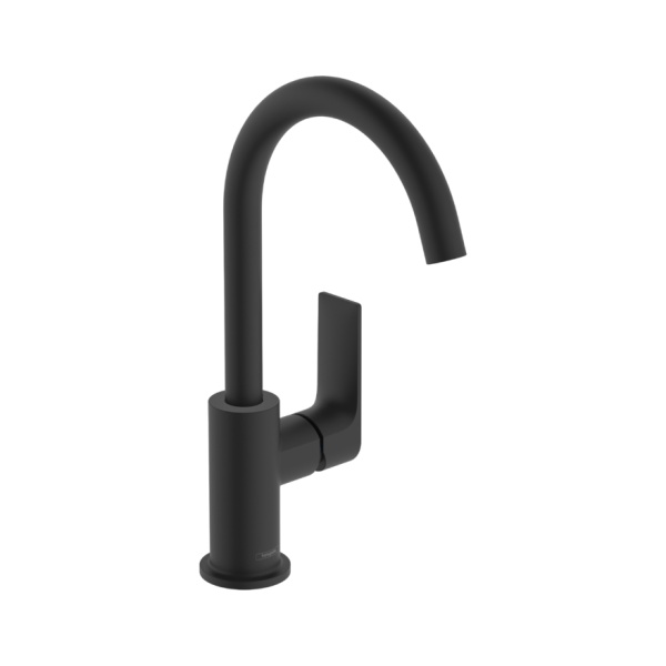 Hansgrohe Rebris E Смеситель для раковины 210 с поворотным изливом со сливным гарнитуром черный матовый 72576670