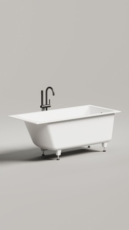 Ванна встраиваемая Salini CASCATA 150x70, S-Sense, матовый белый 105011M