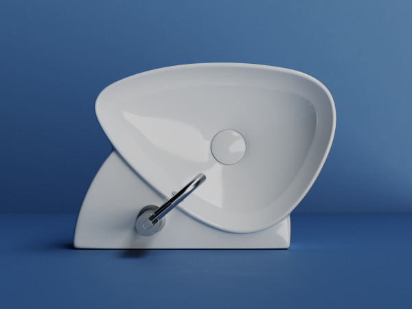 Раковина накладная Ceramicanova со смещенным сливом, с возможностью установки на столешницу под стиральную машину, 620x340x110, цвет белый