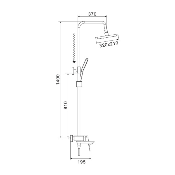 Душевая система Shevanik S4226, хром