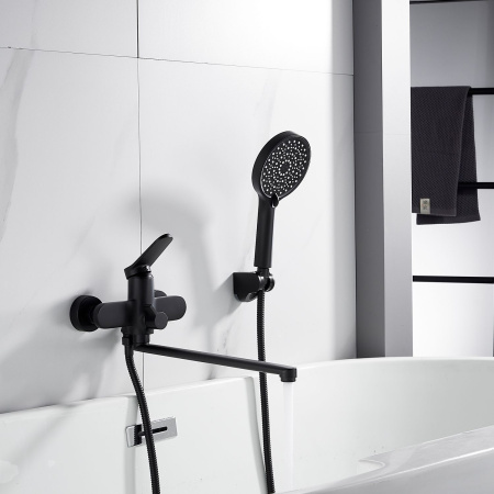 Смеситель для ванны Shevanik S4322H, черный