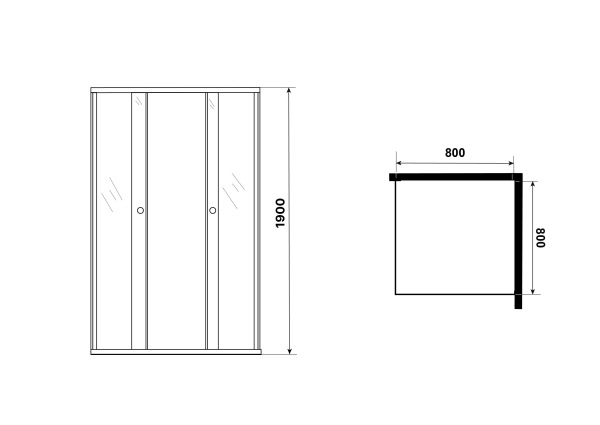 Душевое ограждение Niagara Eco NG-1008-14QBLACK (80х80х190) квадрат,раздвижное,черный,стекло мозаика