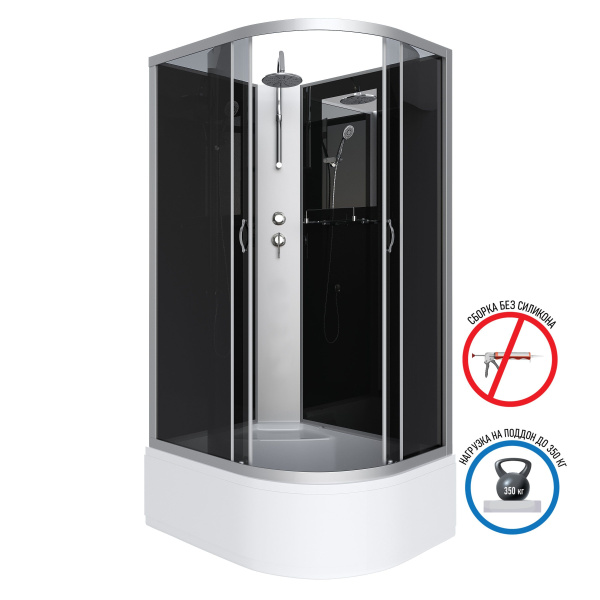 Душевая кабина Niagara Classic NG-2510-14LBKT 120х80х210-240, высокий поддон 40 см, стекло тонированное