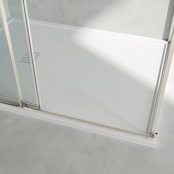 Душевой уголок Слим-Н (Slim-N) VSR-4SN8014CLBN, 1400*800, брашированный никель, стекло прозрачное